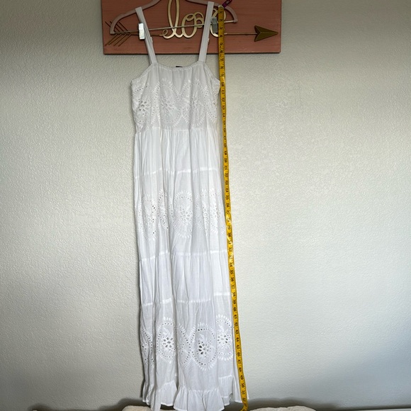 NAOO Nation AK Outfits White Eyelet Layered Maxi Boho Peasant Dress Medium - Picture 11 of 13